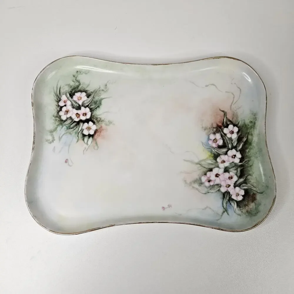 Antique Porcelain Vanity Set Dresser Tray Hand Painted MZ Austria & Bavaria